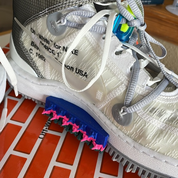 Nike Off-White Air Force 1 Mid DO6290-100 Unisex M Sz 9, W Sz 10.5 Excellent main image 4